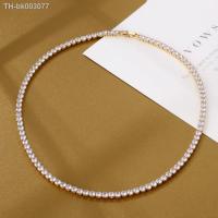 ✸✐ Trendy Lab Crystal Zircon Necklace White Filled Party Wedding Necklaces for Women Bridal Tennis Chocker Jewelry Autumn Gift