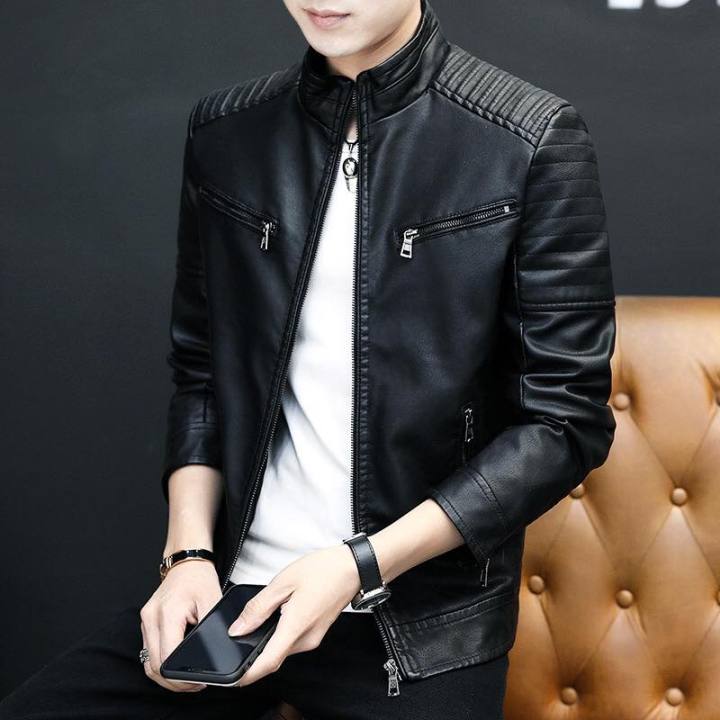 Classic korean Fahionable Men's Leather Jacket (#2) | Lazada PH
