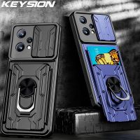 KEYSION เคสกันกระแทก,สำหรับ Realme 9 Pro + C35ช่องใส่การ์ดแหวนตั้งได้ป้องกันกล้องสำหรับ OPPO Reno 7 Pro 5G 7 Z 5G ค้นหา X5 Lite