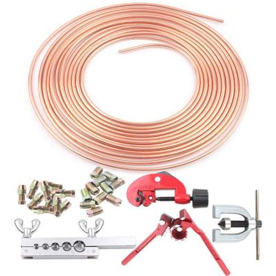 Brake Line Flaring Tool Kit Brake Repair Brake Flaring Tools Brake Line Replacement Tubing Coil and Fitting Kit with Mini Pipe Cutter for Car and Truck responsible