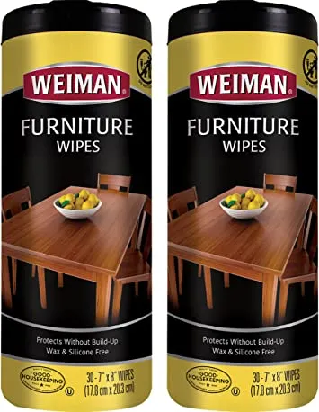 Weiman Wood Cleaner and Polish Wipes - 2 Pack - For Cleaning Furniture, to  Beautify and Protect, No Build-Up, Contains Ultra Violet Protection