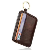 ZZOOI New Vintage Genuine Leather Mini Wallet Mens Credit Card Holder Slim Clutch Money Bag Small Coin Purse For Women