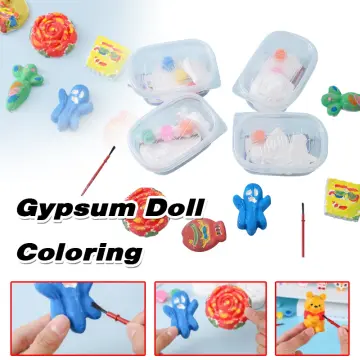 Plaster Painting Kit Children's Plaster Doll Painting Set Handmade Toys  With 12 Watercolor Pens For Kids