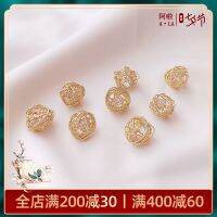 ที่ได้✳☞14 K BaoJinBao ชุดสีของเส้นด้ายรอบๆเพทายลูกปัดเซอร์โคเนียมขดลวดฉนวนกันความร้อน Lob แฟลชของกำไล Diy ต่างหูอุปกรณ์เสริมของผลิตภัณฑ์-Z2