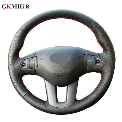 2021Hand-stitched Steering Wheel Cover Black Artificial Leather Steering Wheel Cover for Kia Sportage 3 2011-2014 Kia Ceed 2010