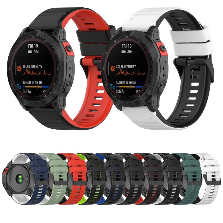 สำหรับ-garmin-instinct-22mm-สายนาฬิกาข้อมือสีซิลิโคนผสม-ดำ-แดง-ขายเอง