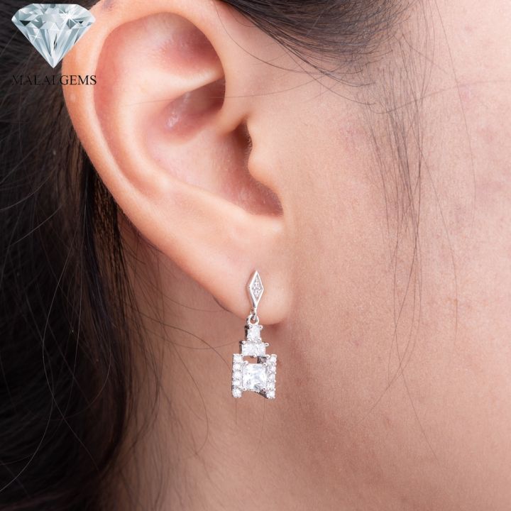 malai-gems-ต่างหูเพชร-เงินแท้-silver-925-เพชรสวิส-cz-เคลือบทองคำขาว-รุ่น-225001-6596-แถมกล่อง-ต่างหูcz-ต่างหูเงินแท้