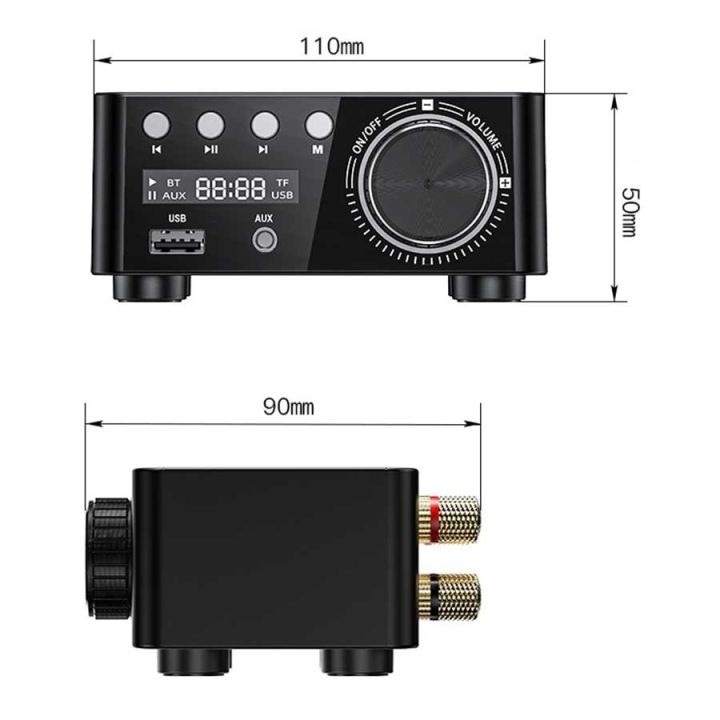 มินิเสียง-hifi-bluetooth-5-0-hifi-เครื่องขยายเสียง-class-d-tpa3116แอมป์ดิจิทัลการ์ดเสียงยูเอสบี-aux-50w-2บ้านเสียงแผงควบคุม