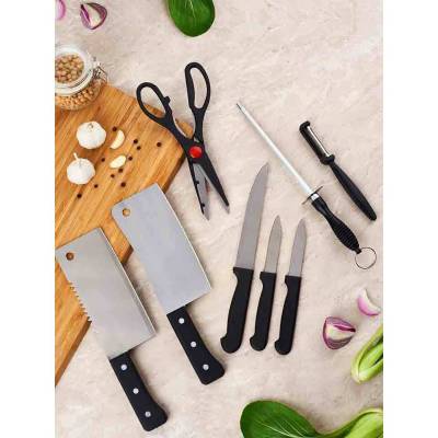 ชุดมีด และ อุปกรณ์ทำครัว เซ็ต 8 ชิ้น Kitchen Knife Set ชุดครัว ชุดมีดเซ็ต ชุดมีดประกอบอาหาร ชุดมีดอเนกประสงค์ มีด
