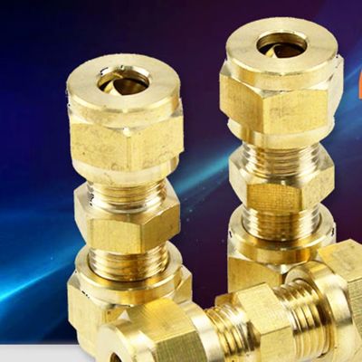 Fit Tube OD 4mm Brass Compression Fitting Union Straight Connector Water Gas Fuel