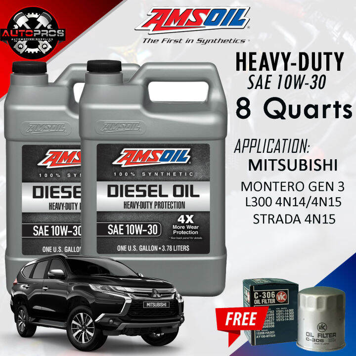 AMSOIL 10W30 HeavyDuty Diesel Oil 8 Quarts Change Oil Bundle for