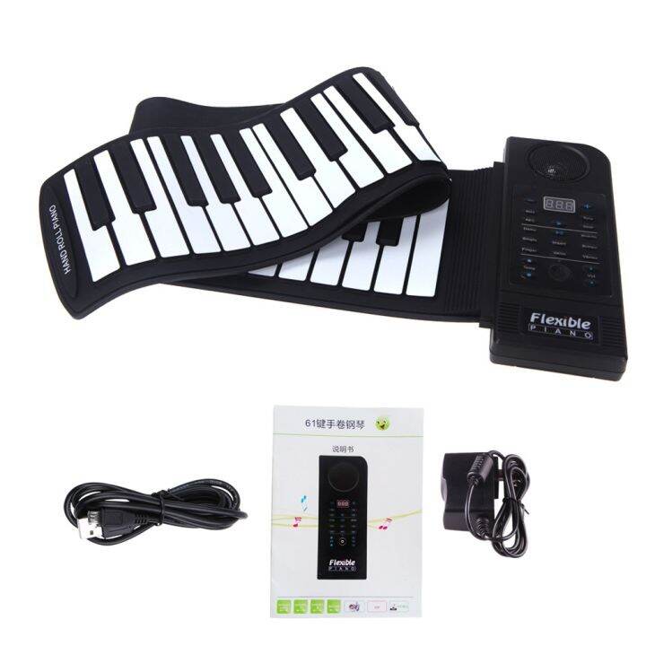 61 Key Electronic Piano Keyboard Silicon Flexible Roll Up Piano Sustain