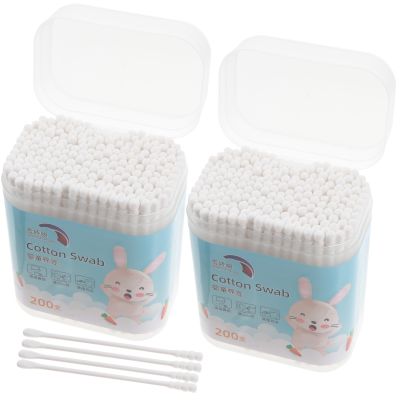 【jw】℗  400PCS Cotton Swabs Buds Swabs Cleaner Round Cleaning with Paper for Ear nose