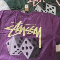 2023 FOR✘ European and American popular logo printed Stussy dice round collar short sleeve T-shirt stu west men and women lovers loose render unlined upper garment