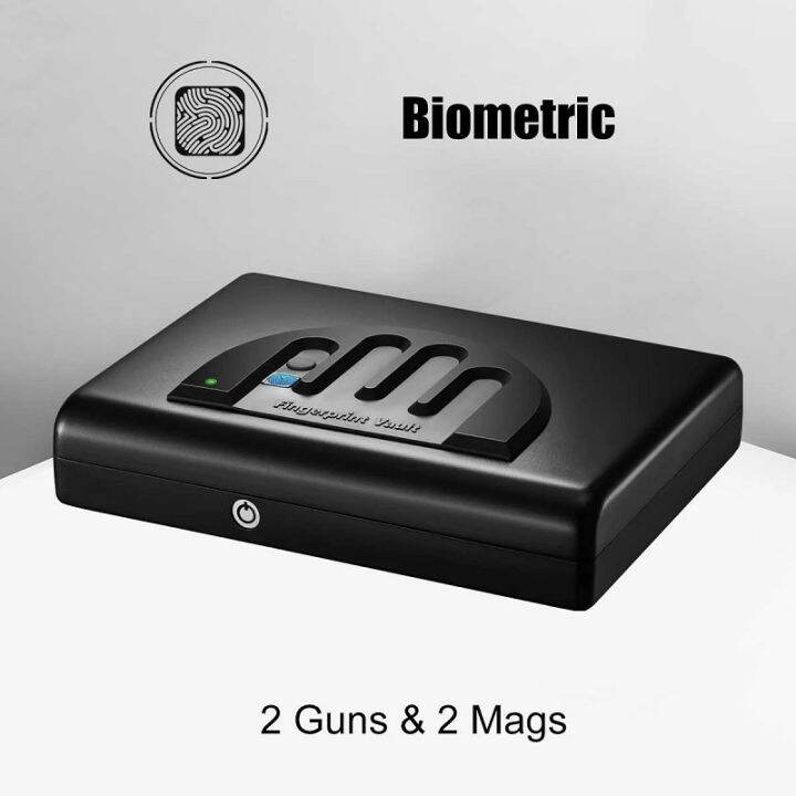 Biometric Fingerprint Electronic Security Pistol Handgun Box With Key ...