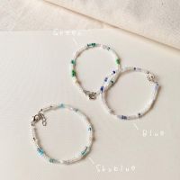 wallah studio : crystals set vol.2 กำไลข้อมือลูกปัด สร้อยข้อมือสไลต์มินิมอล สีฟ้า สีเขียว สีน้ำเงิน