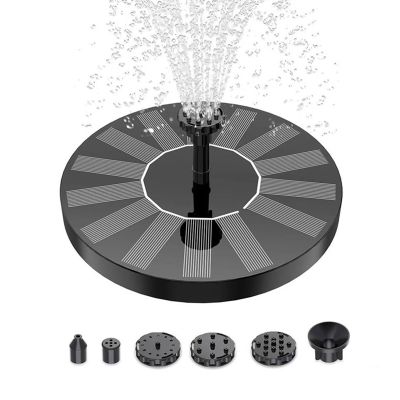 1Set Mini Solar Water Fountain Pool Pond Waterfall Garden Decoration Bird Bath Solar Powered Fountain Floating Black 190L/H