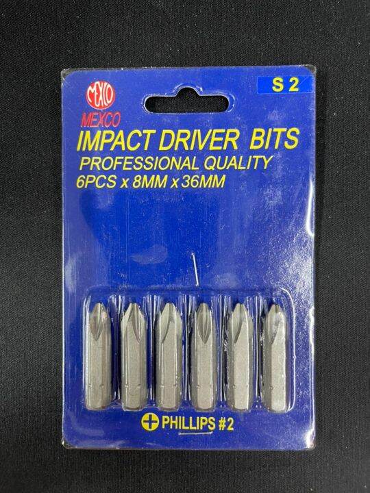 ยกแผง-mexco-ดอกไขควงตอก-ปลายแหลม-ทู่-แบน-ดอกไขควง-ดอกใส่สว่าน-impact-driver