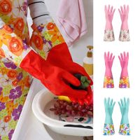 【CW】 Female Rubber Dishwashing Gloves Durable Cleaning Housework Chores Tools