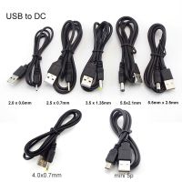 USB type A Male to DC 5.5 2.1 2.5 2.0 3.5x1.35 4.0x1.7 mm male mini 5pin power supply Plug Jack extend charging cable connector  Wires Leads Adapters