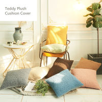 Modern Teddy Plush Simple Solid Dyed Cushions Cover Velvet Decorative Throw Pillows Case Livingroom Sofa Chair Car Pillow Covers