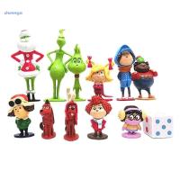 JUNNYA โมเดลฟิกเกอร์ของเล่น PVC ตุ๊กตาของขวัญวันคริสต์มาสภาพอนิเมะตกแต่ง Kids Toys ตุ๊กตาขยับแขนขาได้ตุ๊กตาสุนัขได้สูงสุด12ชิ้น/ชุด