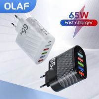 Olaf 65W 5พอร์ตเครื่องชาร์จ USB PD อะแดปเตอร์ชาร์จสำหรับ Xiaomi Iphone 13มือถือซัมซุงสายสเตอริโอชาร์จ QC 3.0เครื่องชาร์จติดผนัง