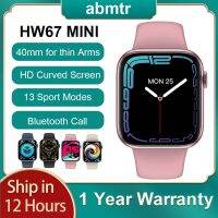 Abmtr HW67 Mini Smart watch women 40mm Bracelet bluetooth call amp; heart rate montior amp;13 sport modes best Couple Fitness Track