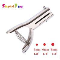 Smartbao 2" Long Reach Hole Punch 3mm,6mm,8mm,1/3",1/4",1/8 Inch Round Hole, 25 Sheet Capacity Heavy Duty Single Hole Punch