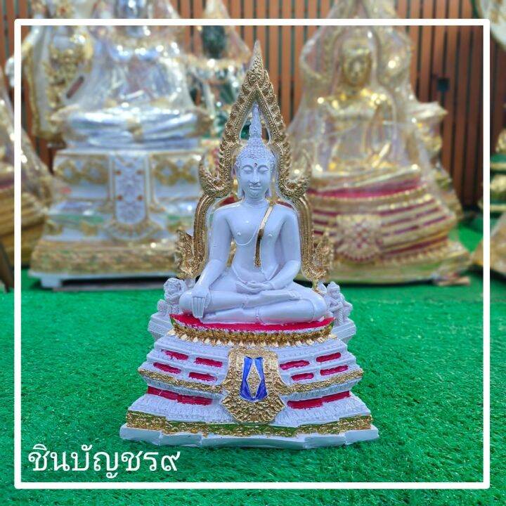 ศูนย์รวมศาสตร์-พระพุทธชินราช-สีขาวมุขลงยา-ฐานกว้าง-8-นิ้ว-สูง-12-นิ้ว-พระพุทธรูปงามยืนหนึ่งในไทย