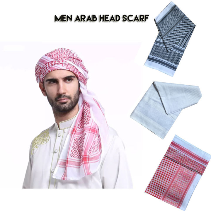 Men Head Wrap Scarf Muslim Headwear Arabian Costume Accessories Kain ...