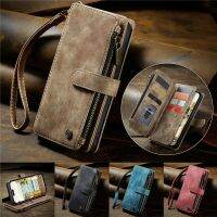 Leather Zip Wallet Card Phone Case For iPhone 14 12 Pro Max 13 Mini 11 XS XR X SE 2022 8 7 6 Plus Lanyard Purse Flip Stand Cover