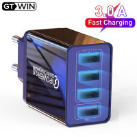 [ใหม่2023] GTWIN 4เครื่องชาร์จพอร์ต USB Quick Charge 3.0 48W Fast Charging EU UK ปลั๊กโทรศัพท์มือถือสำหรับ iPhone Samsung Xiaomi Mi 11