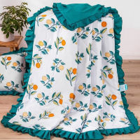 Summer Washed Cotton Air-conditioning Quilt Soft Breathable Blanket Thin colorful Warm Bed Cover coverlet 1 Pcs