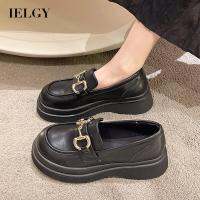 IELGY  Nuffin Thick Sole Black Loafer Shoes For Women