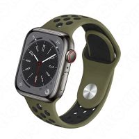 สายซิลิโคนสำหรับสายคาด Apple Watch 44Mm 45 Mm 49Mm 41Mm 41Mm 40Mm 38Mm 42Mm 45 Mm สร้อยข้อมือแนวสปอร์ต IWatch Series 8 SE 7 6 5 4 3สาย