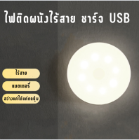 Lavender.thai ไฟหัวเตียง LED ขนาดเล็ก  ​ติดง่ายไม่ต้องเจาะ ไฟติดผนัง ชาร์จUSB ติดผนังไร้สาย