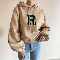 Neploe 2021 Hooded Sweatshirt Chic Letter Patch Thicked Oversized Pullvoers Tops Mujer Korean Streetwear Casual Fashion Hoodies