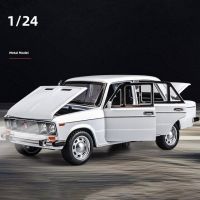 1:24วิทยุรัสเซีย Lada รถของเล่นหุ่นอัลลอย2106ไดคาสท์โลหะดึงกลับไฟดนตรีรถของเล่น S สำหรับเด็กยานพาหนะ