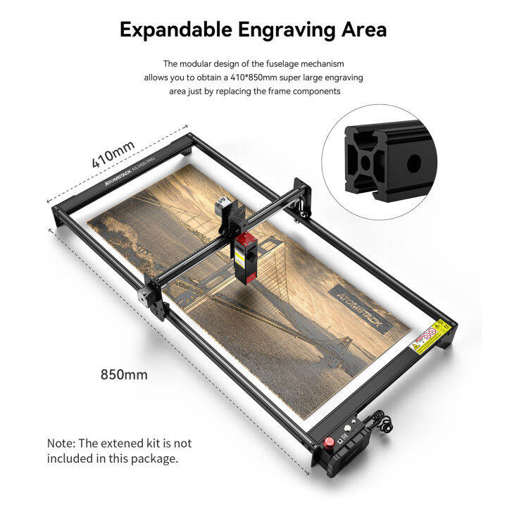 kkmoon-atomstack-m50-a5เดสก์ท็อปโปรเครื่องตัดแกะสลัก-diy-cnc-la-ser-ที่มีพื้นที่แกะสลัก410x400มม-เน้นคงที่แบบ-ultra-fine-la-ser-พร้อม-pelindung-mata-รองรับการแกะสลักแบบออฟไลน์อะลูมินัมอัลลอยโครงสร้าง