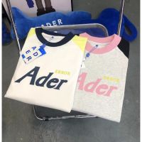 Ader ERROR เสื้อยืดคอกลม แขนยาว ผ้าฝ้ายแท้ พิมพ์ลายตัวอักษร ทรงหลวม สีคอนทราสต์ แฟชั่นฤดูใบไม้ร่วง สําหรับผู้หญิง ddb