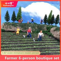 Funtrying 1:87/72 HO Scale Simulation Model Figures Farmer Sand Table Miniature Scene Farm Character Photography