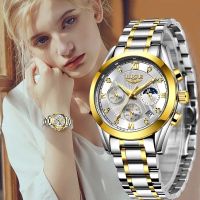 LIGE 2022 New Gold Watch Women Watches Ladies Creative Steel Womens Bracelet Watches Female Waterproof Clock Relogio Feminino