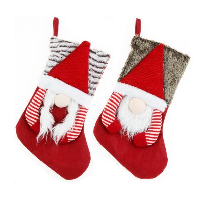 2Pcs Large Christmas Stocking Christmas Candy Gift Bag Doll Xmas Decoration Socks Santa Claus Socks Fireplace Home Decor