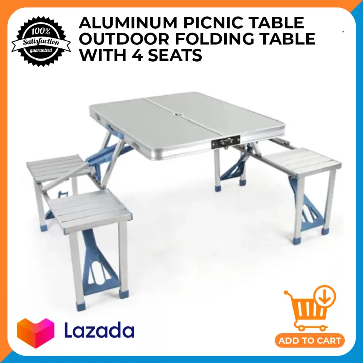 HIGH QUALITY Picnic Table Outdoor Folding Table with 4 Seats Foldable