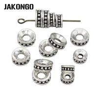 JAKONGO 40pcs Antique Silver Plated Round Spacer Beads for Jewelry Making Bracelet Loose Beads DIY Handmade Accessories DIY accessories and others