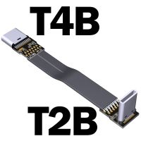 USB 3.1ชนิด C ถึง Type C สายพ่วงริบบิ้น FPV 90องศา FPV USB แบนสาย C USB 3A 10Gbps EMI Shielding Gen2x1สั้น10G