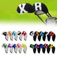 10Pcs Golf Iron Head Cover Golf Club Head ป้องกันครอบคลุม4 5 6 7 8 9 P A S X Golf Club เหล็ก Headcover Protector อุปกรณ์กอล์ฟ