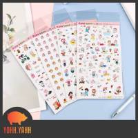 YOHH.YAHH สติ๊กเกอร์ Pink Bean สติ๊กเกอร์การ์ตูน sticker ไดคัท ตกแต่ง สติ๊กเกอร์ลายเจ้าหญิง ลายการ์ตูน สติ๊กเกอร์ติดไดอารี่ สติ๊กเกอร์น่ารัก