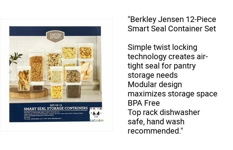 Berkley Jensen 12 Pc. Smart Seal Container Set